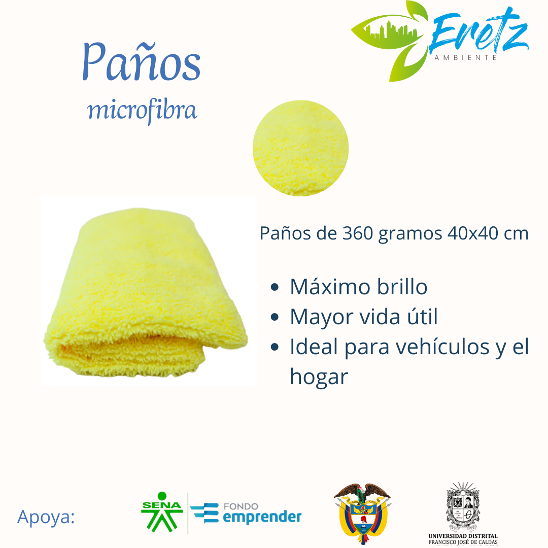 Paño de microfibra individual amarillo - Eretz Ambiente